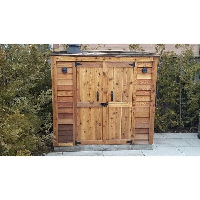 6 ft. W x 3 ft. D Grand Garden Chalet Cedar Wood Tool Shed - Image 8