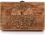 Handmade Mango Wood Tree of Life Engraved Keepsake Box – Wooden Jewellery Organizer with Flame Finish Gift for Men & Women - Image 5