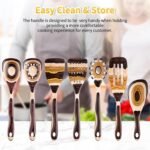 7-Piece Pakkawood Wooden Cooking Utensil Set – Brown Eco-Friendly Kitchen Spoons & Tools for Home Cooking - Image 7