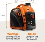 Generac 3,300-Watt Gas Powered Portable Inverter Generator – Lightweight and Compact - Image 11