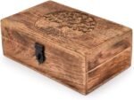 Handmade Mango Wood Tree of Life Engraved Keepsake Box – Wooden Jewellery Organizer with Flame Finish Gift for Men & Women - Image 4