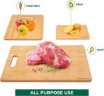 3-Piece Bamboo Cutting Board Set – Food-Grade Wooden Kitchen Chopping Boards, Knife-Friendly, Lightweight with Hanging Hole - Image 4