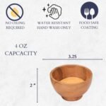 Set of 6 Acacia Wood Small Bowls – 4 fl oz Hand-Carved Dipping Bowls for Sauce, Salsa, Spices & Prep, 3.2 x 2 Inches - Image 5