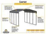 Arrow Carport, 12 ft. x 24ft. x 9ft. Charcoal 12′ x 24′ x 9′ - Image 7