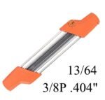 Chainsaw Sharpening File Kit, Metal Chain Sharpener Tool with 13/64" Round Files and Flat File, Fits 3/8" & .404" Chains - Image 2
