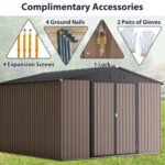 10' X 10' Metal Storage Shed For Ourdoor, Steel Yard Shed With Design Of Lockable Doors - Image 4