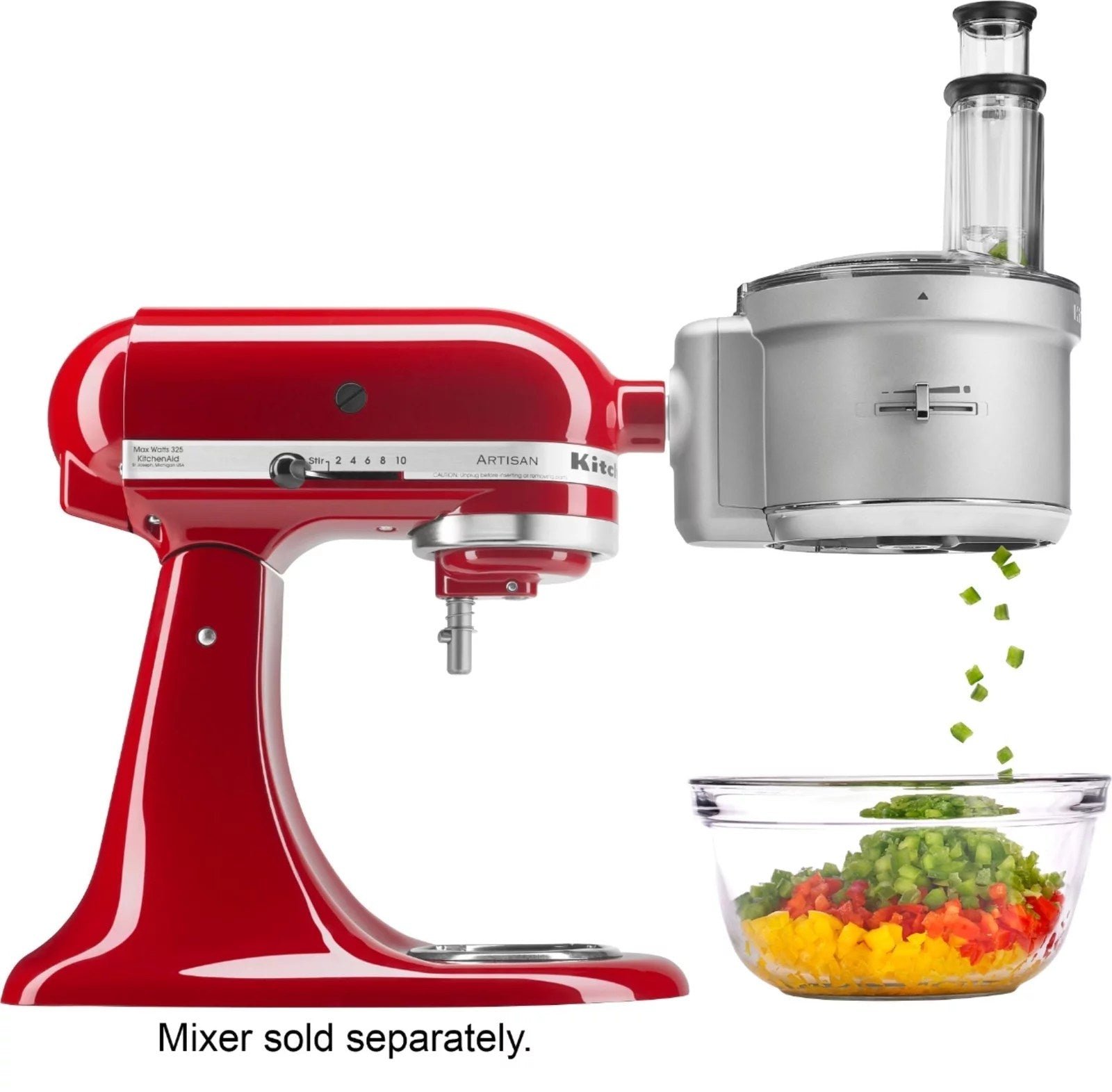 8125016_rd-1 KitchenAid – KSM2FPA Food Processor Attachment Kit with Commercial Style Dicing – Silver - Image 1
