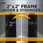 Arrow Carport, 12 ft. x 24ft. x 9ft. Charcoal 12′ x 24′ x 9′ - Image 2