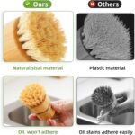 Bamboo Dish Scrub Brush – Natural Wooden Kitchen Cleaning Brush with Sisal Bristles for Dishes, Pots, Pans & Vegetables - Image 5
