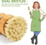Bamboo Dish Scrub Brush – Natural Wooden Kitchen Cleaning Brush with Sisal Bristles for Dishes, Pots, Pans & Vegetables - Image 2