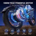 Electric Bike for Adults, 750–1000W, 60 Mile Range, 20MPH, 20″/26″ Tires, Mountain & Commuting - Image 2