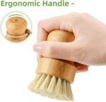 Bamboo Dish Scrub Brush – Natural Wooden Kitchen Cleaning Brush with Sisal Bristles for Dishes, Pots, Pans & Vegetables - Image 4