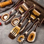 7-Piece Pakkawood Wooden Cooking Utensil Set – Brown Eco-Friendly Kitchen Spoons & Tools for Home Cooking - Image 4