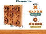 5.5 Inch Wooden Tic Tac Toe Game – Coffee Tabletop XO Block Board for Family Game Night, Desk Decor & Gift - Image 5