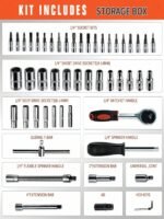 Part-driven Socket Claw Ratchet Wrench Tool Set, With Drill Socket Set Metric - Image 10