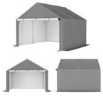 10 Ft. W X 10 Ft. D Portable Storage Shed Bike Shed Motorcycle Garage - Image 8