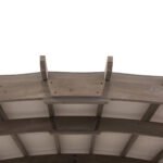SummerCove 10 ft. x 14 ft. Light Gray Cedar Frame Arched Pergola with Shelves - Image 10