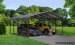 Arrow Carport, 12 ft. x 24ft. x 9ft. Charcoal 12′ x 24′ x 9′ - Image 8