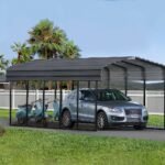 Arrow Carport, 12 ft. x 24ft. x 9ft. Charcoal 12′ x 24′ x 9′