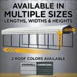 Arrow Carport, 12 ft. x 24ft. x 9ft. Charcoal 12′ x 24′ x 9′ - Image 5