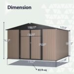 10' X 10' Metal Storage Shed For Ourdoor, Steel Yard Shed With Design Of Lockable Doors - Image 5
