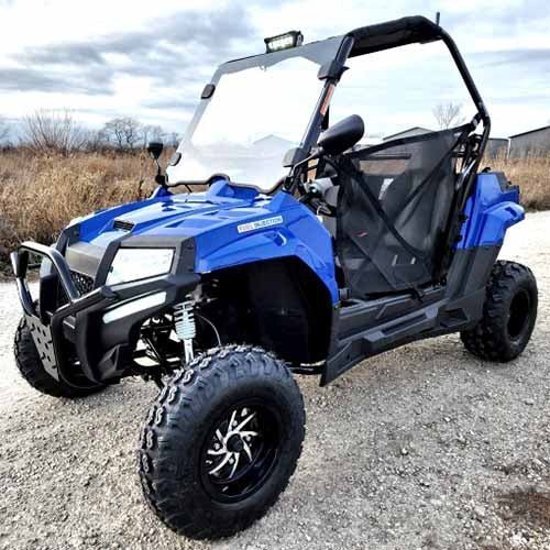 AYW-0010.1-2.jpg 200cc Highlander UTV Fuel Injected Utility Vehicle Gas Golf Cart Alternate Fully Loaded – YK200U – BLUE - Image 1