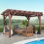 14×10 Somerville Pergola in Walnut Stain