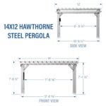 14×12 Hawthorne Traditional Steel Pergola with Sail Shade Soft Canopy - Image 3