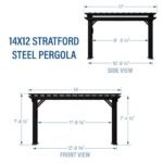14×12 Stratford Traditional Steel Pergola With Sail Shade Soft Canopy - Image 3