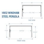 14×12 Windham Modern Steel Pergola - Image 3