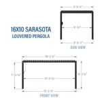 16×10 Sarasota Steel Louvered Pergola - Image 3