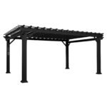 16×12 Stratford Traditional Steel Pergola with Sail Shade - Image 2