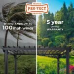 16×12 Stratford Traditional Steel Pergola with Sail Shade - Image 4