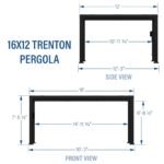 16×12 Trenton Modern Steel Pergola With Sail Shade Soft Canopy - Image 3
