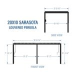 20×10 Sarasota Steel Louvered Pergola - Image 3