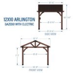 Arlington 12x10 Solid Wood Patio Gazebo - Image 2