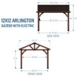 Arlington 12x12 Solid Wood Patio Gazebo - Image 3