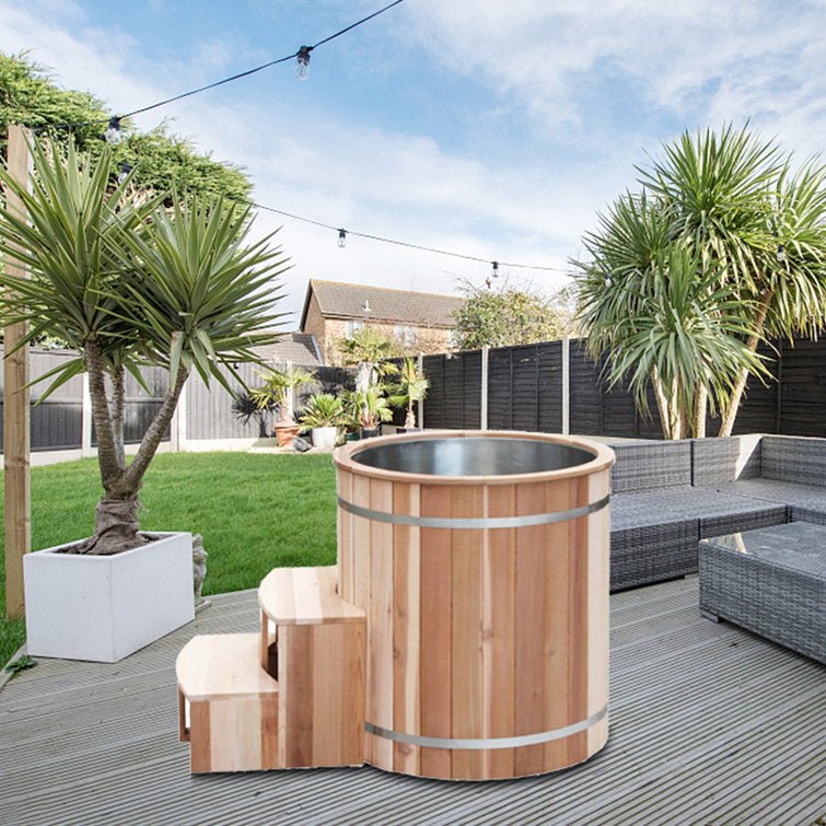 Anyi 110 Volt 1 – Person Solid Wood Cylinder Plug And Play Hot Tub - Image 5