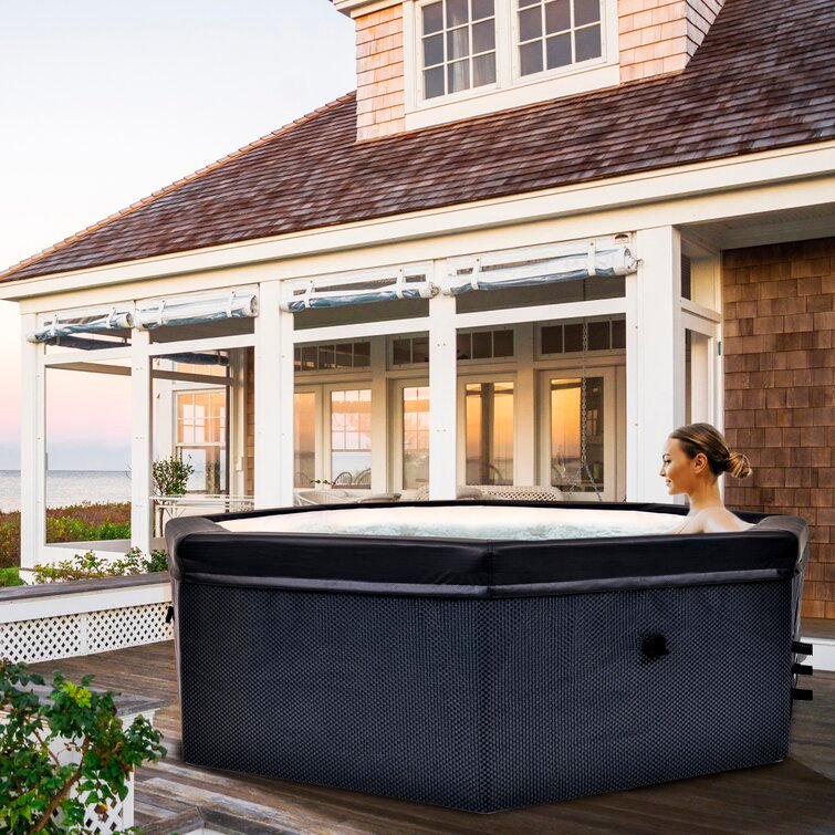 Avenli Aegean 6-Person Rigid Foam Wall Portable Hot Tub Spa - Image 3