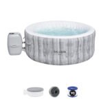Bestway 4 – Person 120 – Jet Vinyl Round Inflatable Hot Tub in Gray - Image 2