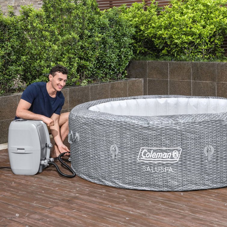 Bestway Coleman Sicily Airjet Inflatable Hot Tub With Energysense Cover, Grey - Image 3