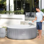 Bestway SaluSpa St. Lucia 3 Person Round Inflatable Outdoor Hot Tub Spa, Gray - Image 11