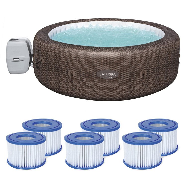 Bestway Saluspa St Moritz Airjet Hot Tub and 6 Coleman Saluspa Type Vi Cartridges - Image 1