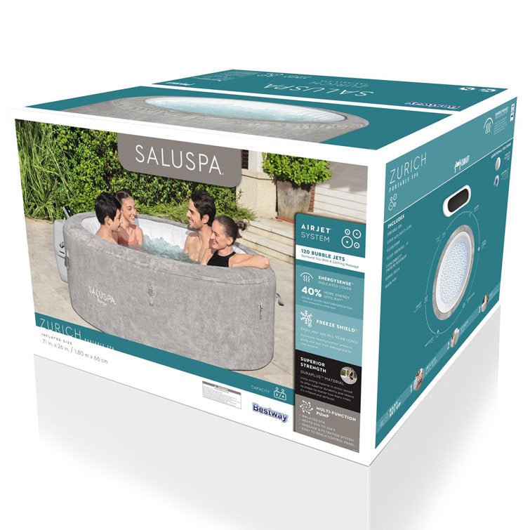 Bestway Zurich SaluSpa 2-4 Person Inflatable Round Hot Tub with 120 AirJets - Image 8
