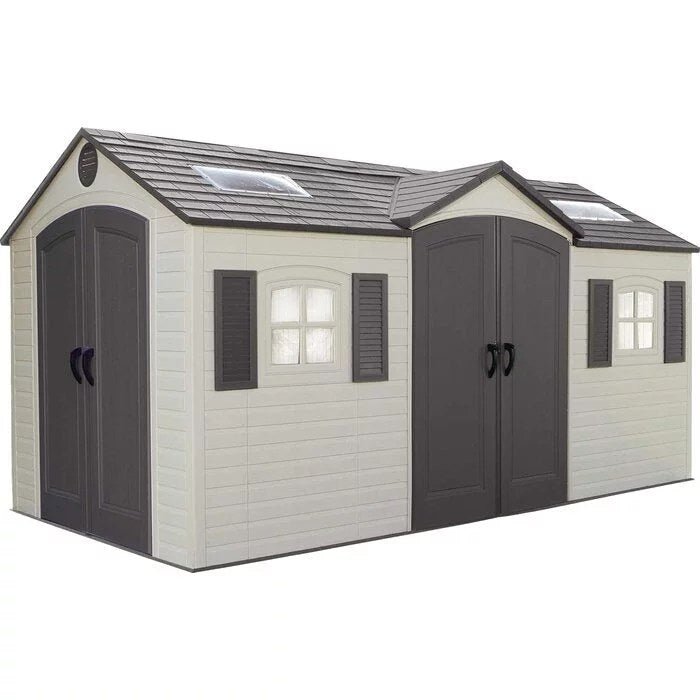 Dual Entry 15 ft. W x 8 ft. D Plastic Storage Shed - Image 15