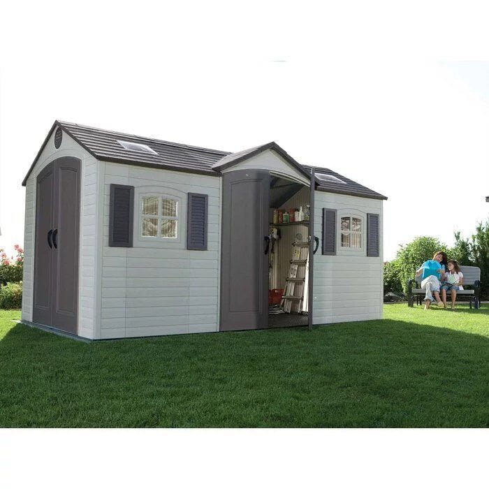 Dual Entry 15 ft. W x 8 ft. D Plastic Storage Shed - Image 17