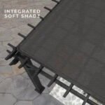 14x10 stratford traditional steel pergola with sail shade soft canopy - Image 3