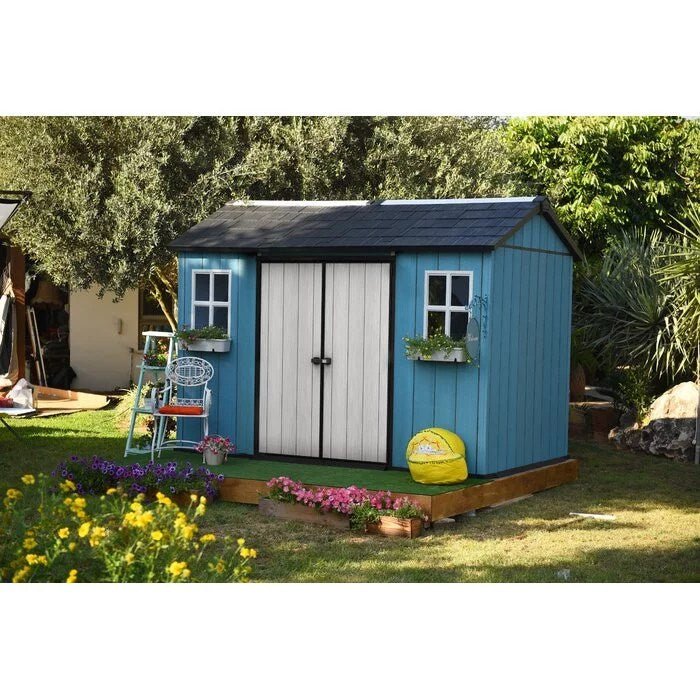 Oakland 11 ft. W x 7.5 ft. D Plastic Storage Shed - Image 1