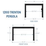 12×10 Trenton Modern Steel Pergola With Sail Shade Soft Canopy - Image 11