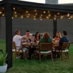 16x12 trenton modern steel pergola with sail shade soft canopy - Image 8